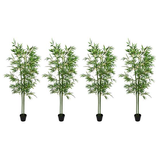 Arbres en bambou artificiels tissu et bambou vert 60 x 18 x 190 cm - PANGIVO - Image 2