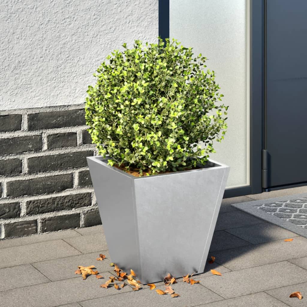 Jardinière - Bac à fleurs - Pot de fleurs 30x30x30 cm acier galvanisé-JU11236 - Image 2