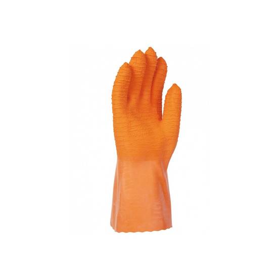 Gant protection Chimique Anti Chaleur SINGER Taille 9 Orange Coton interlock 30cm coupé Cousu paume crêpée - Image 1