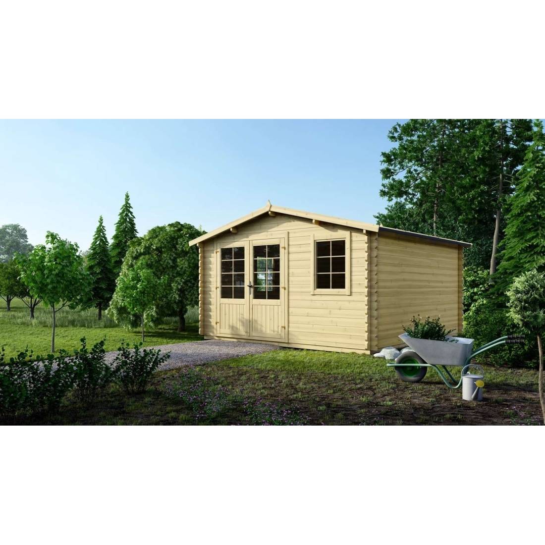 Altanka - Abri de jardin en bois - 16m2 - 4x4m - Ep. 40mm - Couleur: naturel - DOM371 - ALTANKA - Image 2