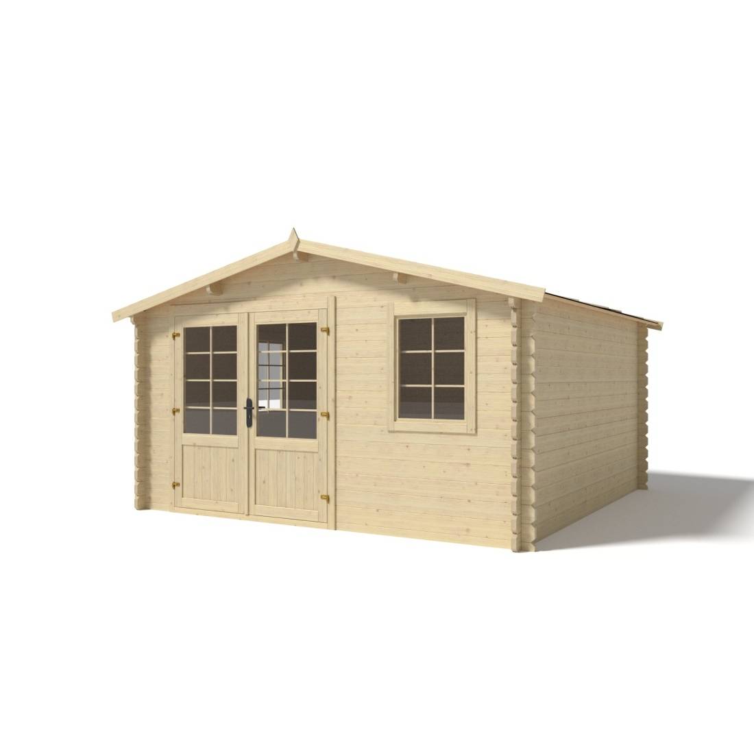 Altanka - Abri de jardin en bois - 16m2 - 4x4m - Ep. 40mm - Couleur: naturel - DOM371 - ALTANKA - Image 1