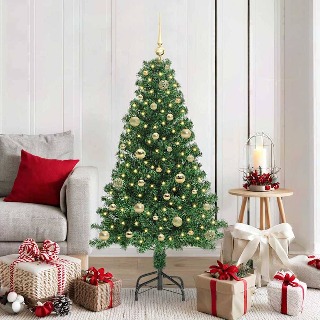 Sapin de Noël Lumineux 150 cm, Guirlande 150 LED et Décorations Incluses – ComfortXL Outdoor Living - Image 1