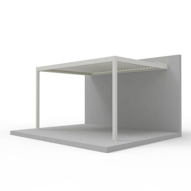 Pergola Bioclimatique Adossée Motorisée Éclairée Aluminium 4x3 Blanc SV ORIAL France - Image 5