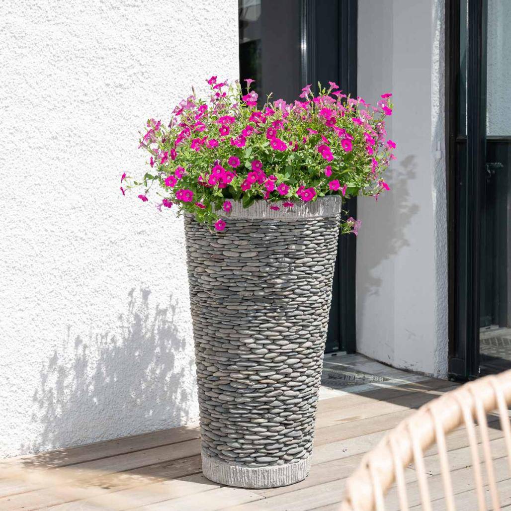Wanda COLLECTION - Pot bac jardinière conique galet 80cm jardin extérieur zen - Image 7