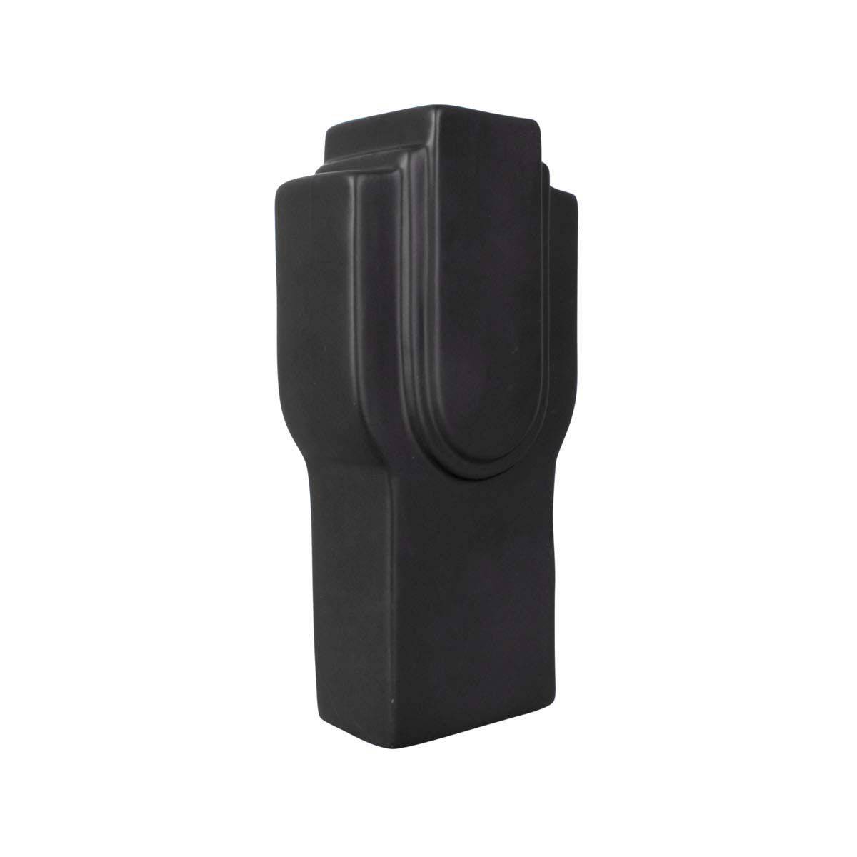 Pt Living - Vase en céramique Art rectangles 23 cm Noir - Image 1