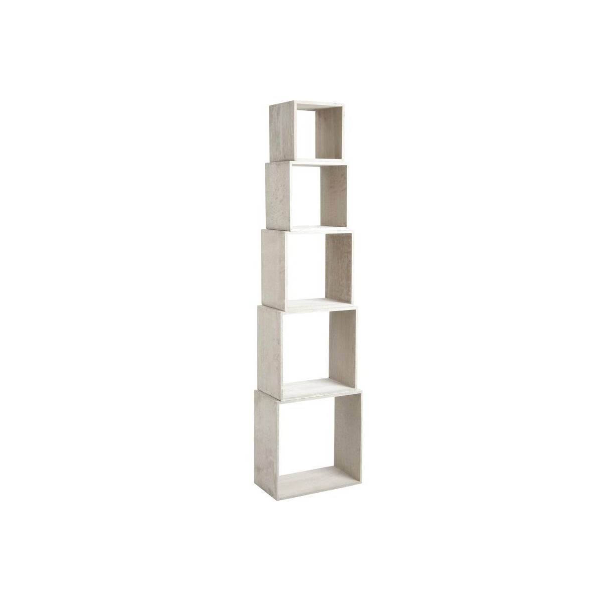 Aubry Gaspard - Étagères cube en bois de paulownia (Lot de 5) - Image 1