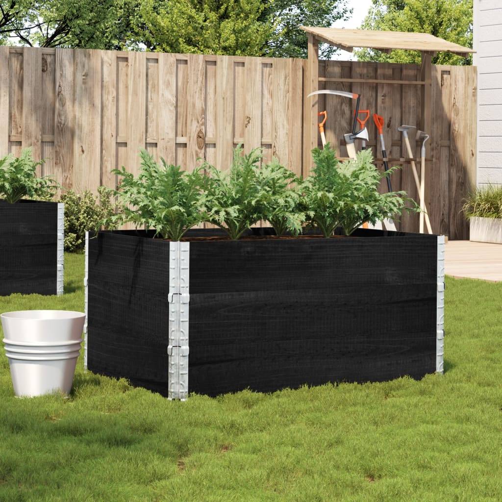 Jardinière bois de pin noir 120 x 80 x 60.5 cm - PANGIVO - Image 1