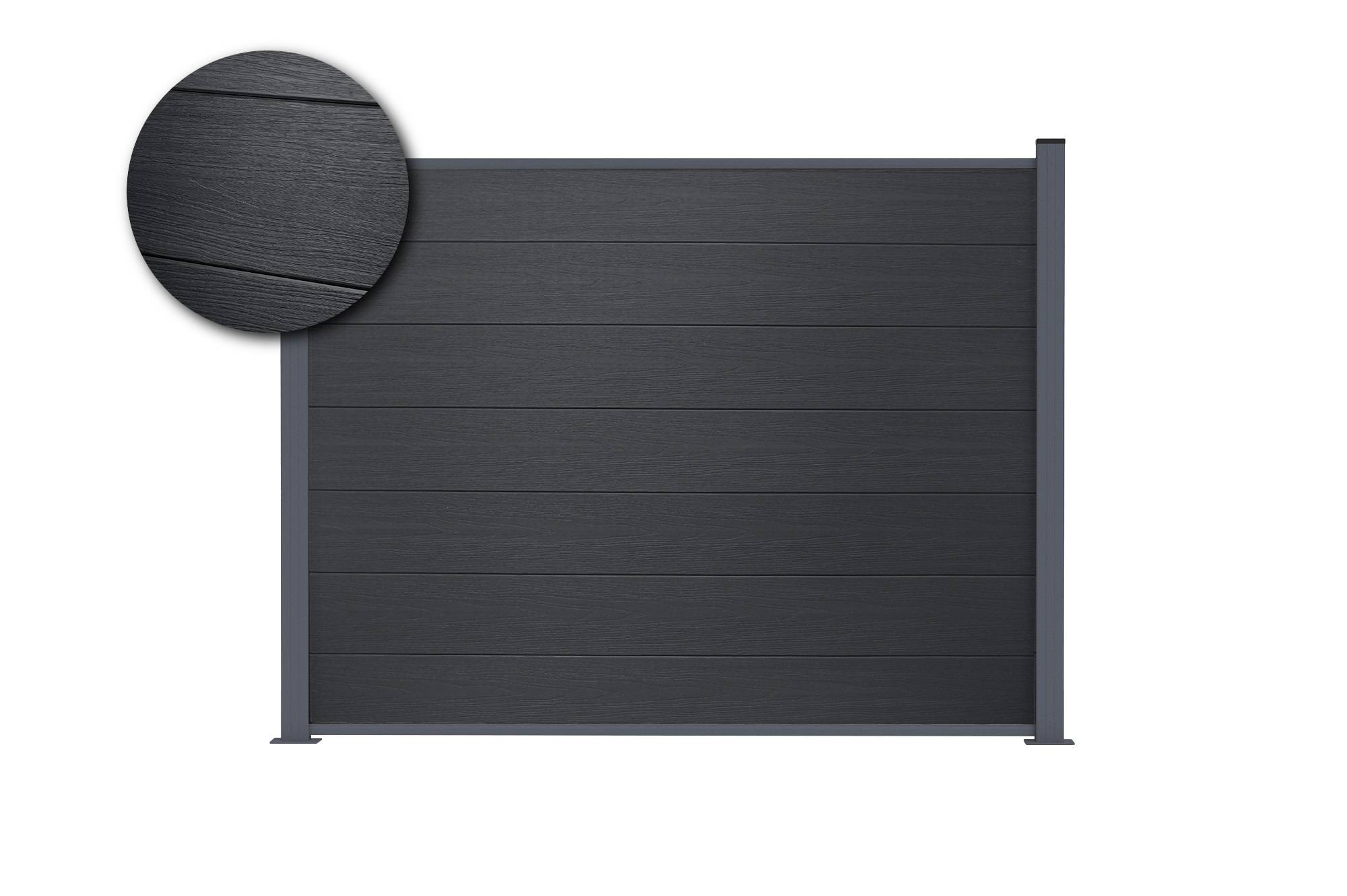 Casanoov Clôture composite Stockhorn 4 m H.150  cm sur plaque grise - Image 5