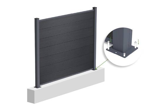Casanoov Clôture composite Stockhorn 4 m H.150 cm sur plaque grise - Image 7