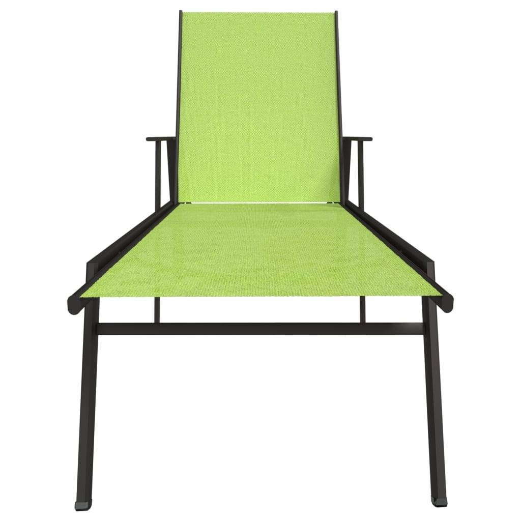 Helloshop26 - Transat chaise longue bain de soleil lit de jardin terrasse meuble d'extérieur acier et tissu textilène vert - Image 3