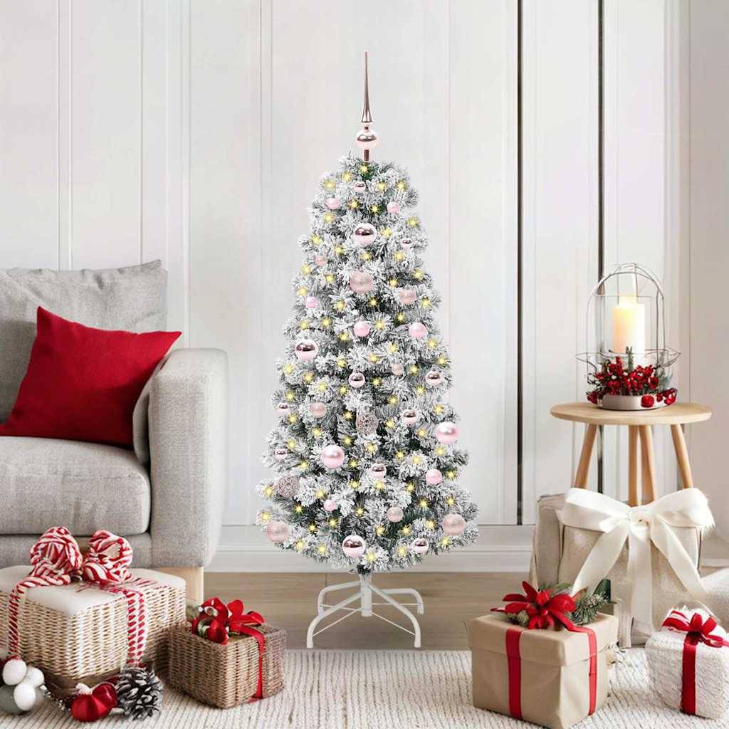 ComfortXL - Petit Sapin de Noël Artificiel 120 cm Lumineux, Pack Complet Déco avec 61 Boules et Cimier – ComfortXL Outdoor Living - Image 1