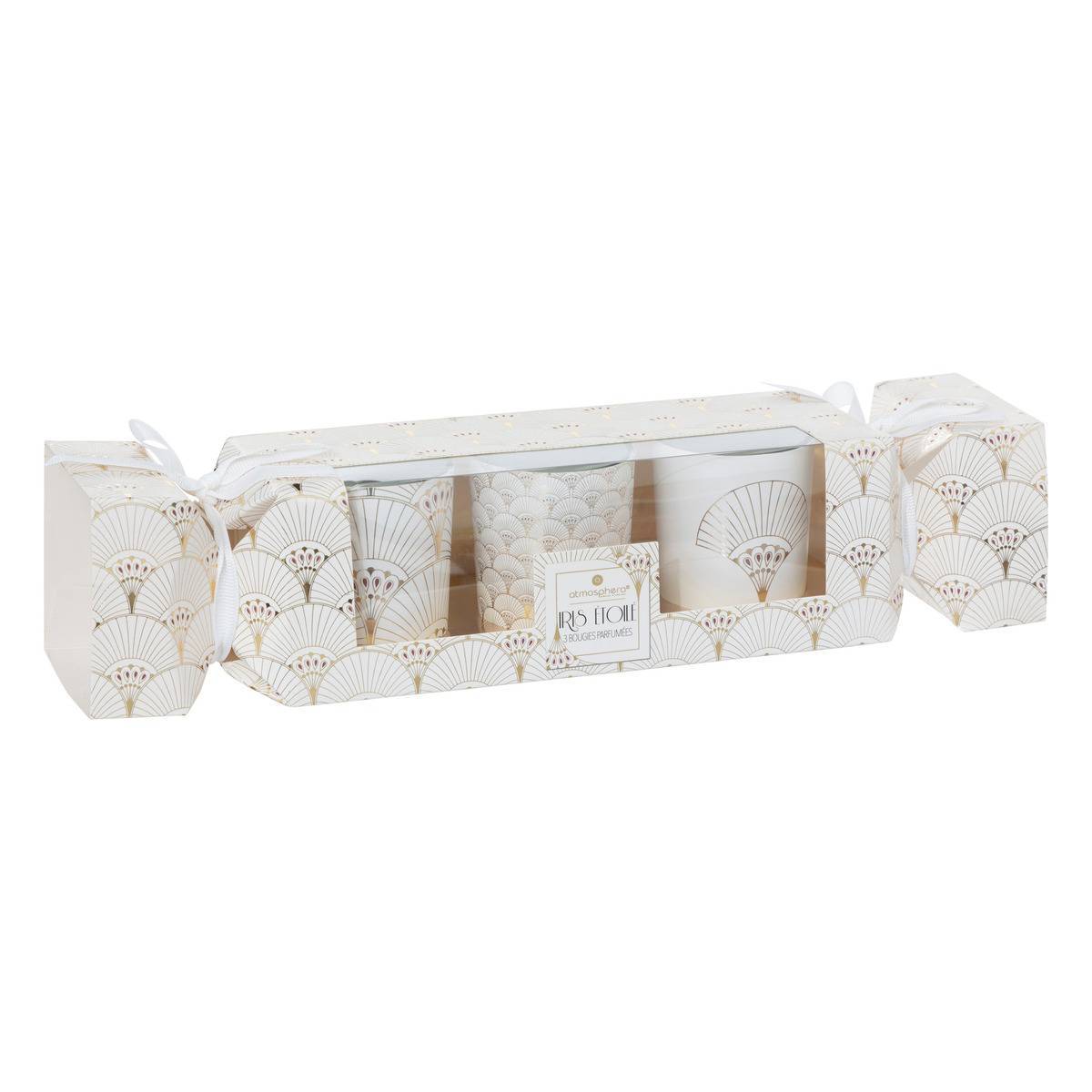 Fééric Lights & Christmas - Bougie parfumée photophore imprimé chic 45g x3 - Atmosphera Créateur d'intérieur - Image 1