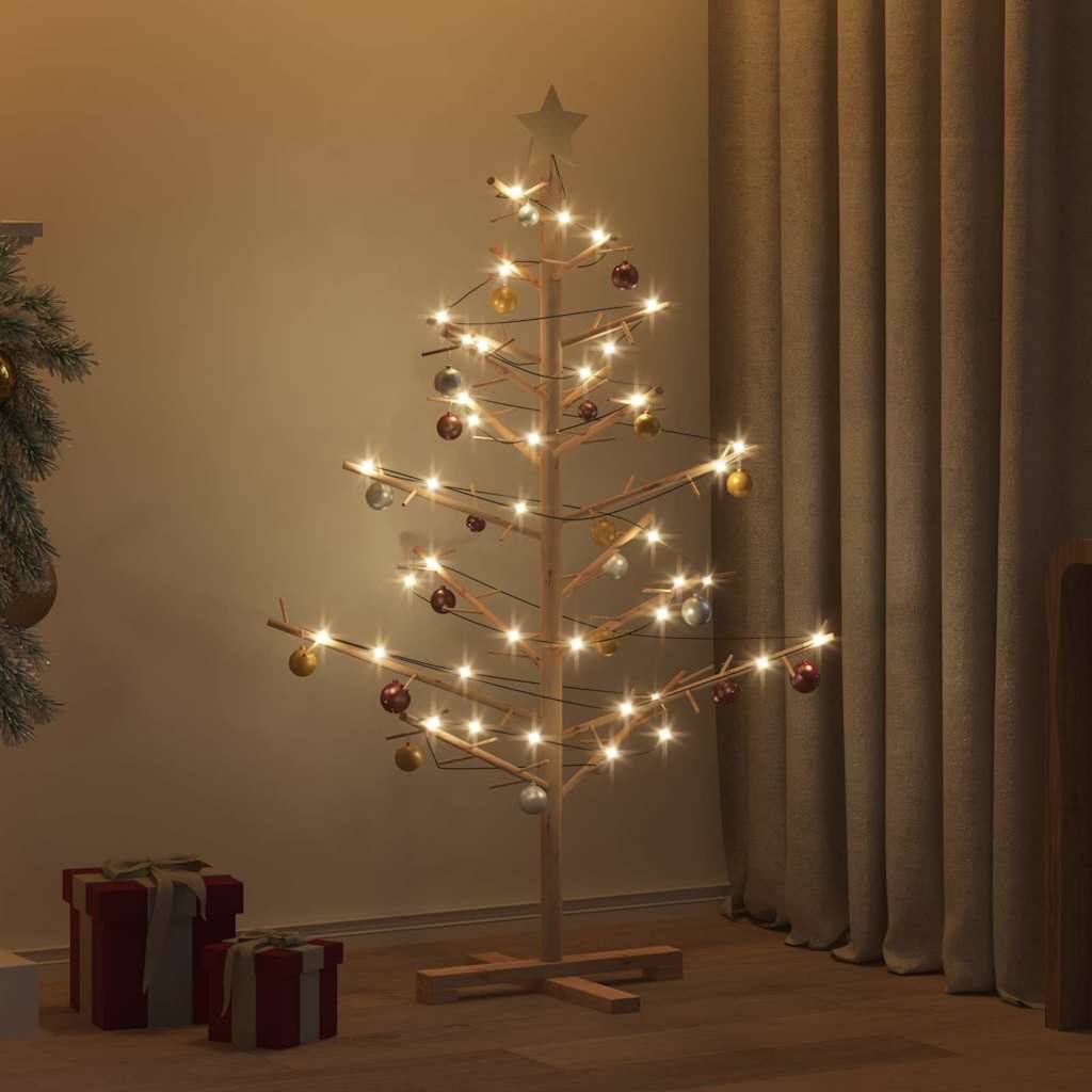 Maison Chic - Sapin de Noël | Arbre de Noël en bois Naturel 125 cm Bois massif en pin Maison Chic - Image 2