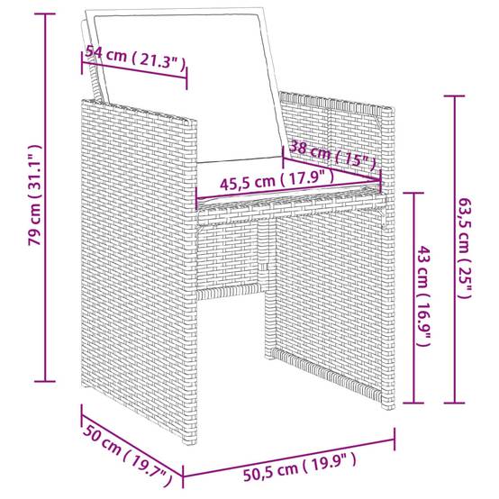 Ensemble Table et Chaises de Jardin 8 Places, Salon Repas Encastrable Résine Tressée et Bois d'Acacia – ComfortXL Outdoor Living - Image 4