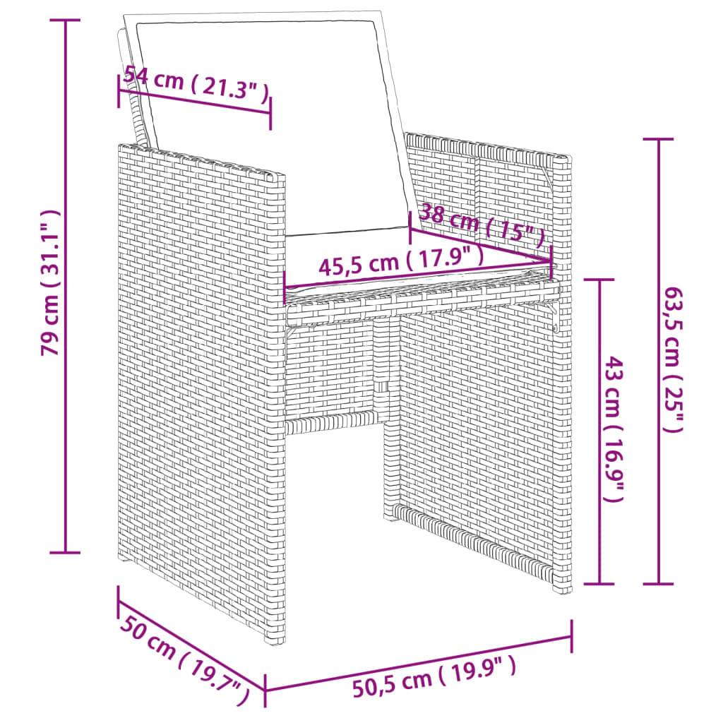 Ensemble Table et Chaises de Jardin 8 Places, Salon Repas Encastrable Résine Tressée et Bois d'Acacia – ComfortXL Outdoor Living - Image 4