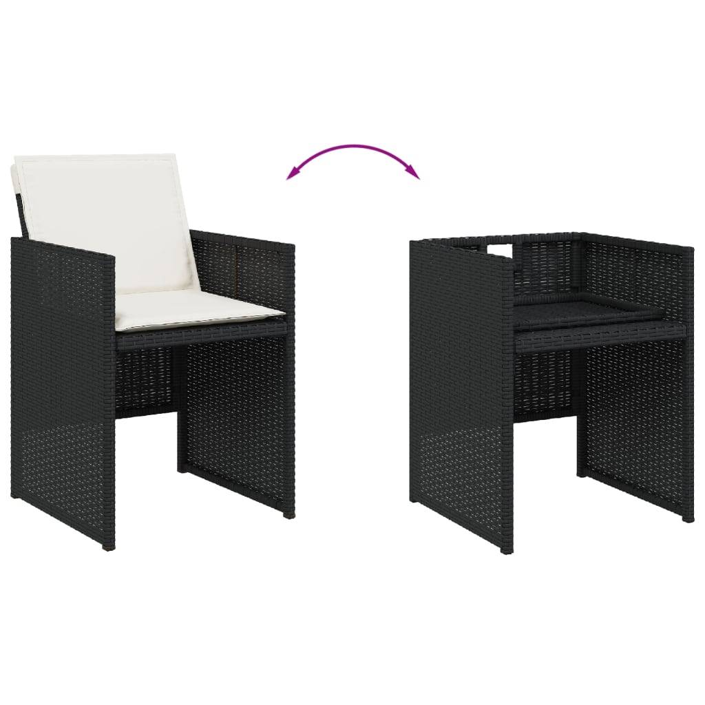 Ensemble Table et Chaises de Jardin 8 Places, Salon Repas Encastrable Résine Tressée et Bois d'Acacia – ComfortXL Outdoor Living - Image 7