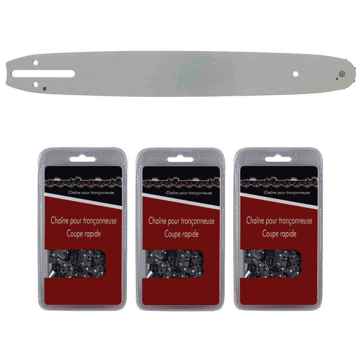Guide 55cm 3/8" 76 Maillons + 4 Chaînes Gouge Carrée Pour Husqvarna 555 - Sägenspezi