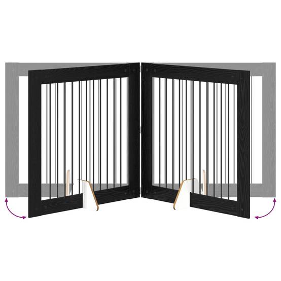 ComfortXL - Barrière haute chien bois d'ingénierie intérieur protection chêne noir 200x100cm - ComfortXL Outdoor Living - Image 7