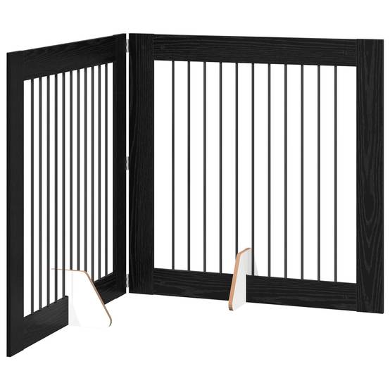 ComfortXL - Barrière haute chien bois d'ingénierie intérieur protection chêne noir 200x100cm - ComfortXL Outdoor Living - Image 2