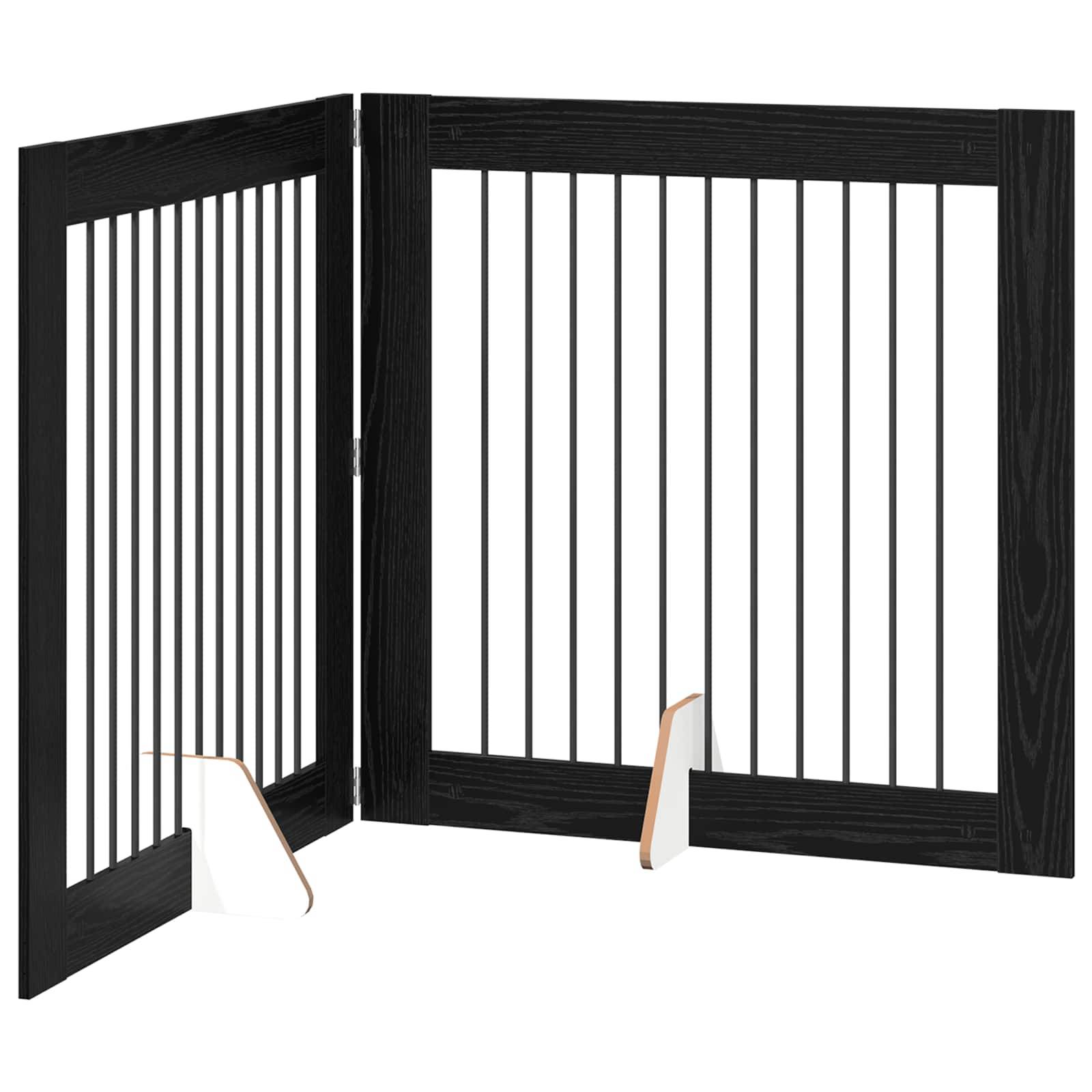ComfortXL - Barrière haute chien bois d'ingénierie intérieur protection chêne noir 200x100cm - ComfortXL Outdoor Living - Image 2