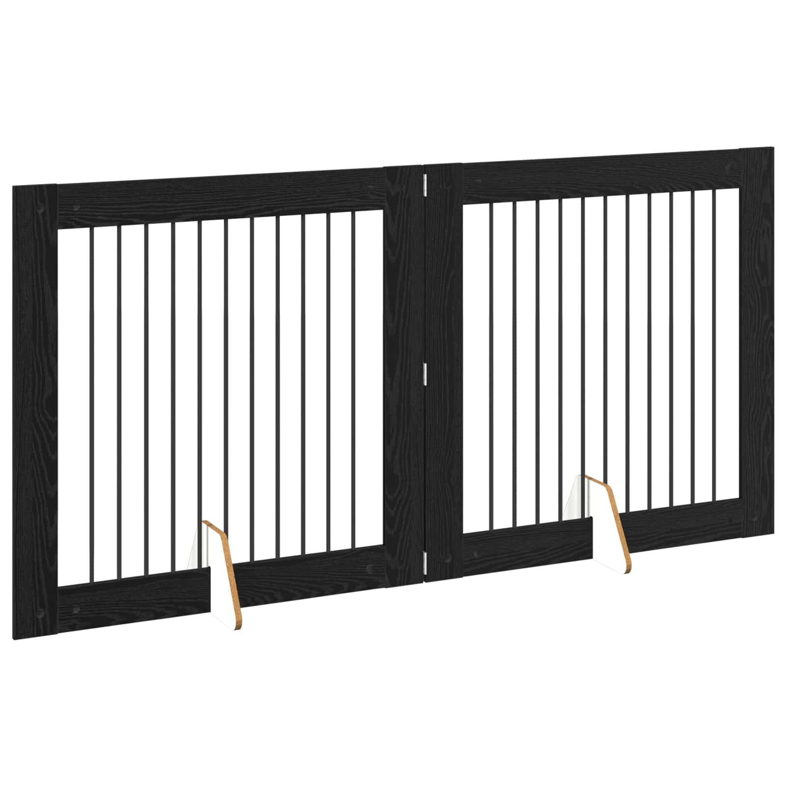 ComfortXL - Barrière haute chien bois d'ingénierie intérieur protection chêne noir 200x100cm - ComfortXL Outdoor Living - Image 3