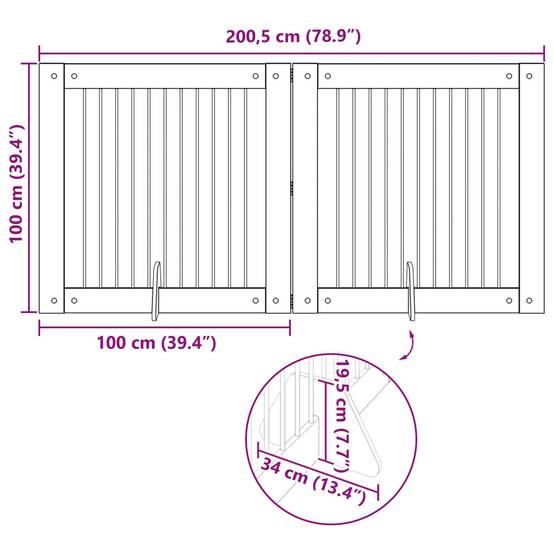ComfortXL - Barrière haute chien bois d'ingénierie intérieur protection chêne noir 200x100cm - ComfortXL Outdoor Living - Image 9