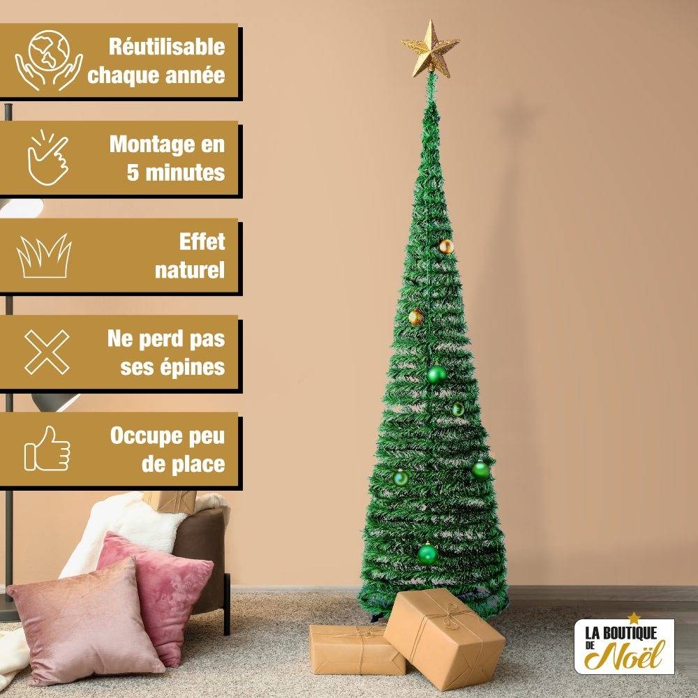 Sapin de Noël artificiel vert pop up SlimTree 180 cm 180 cm Vert - Image 3