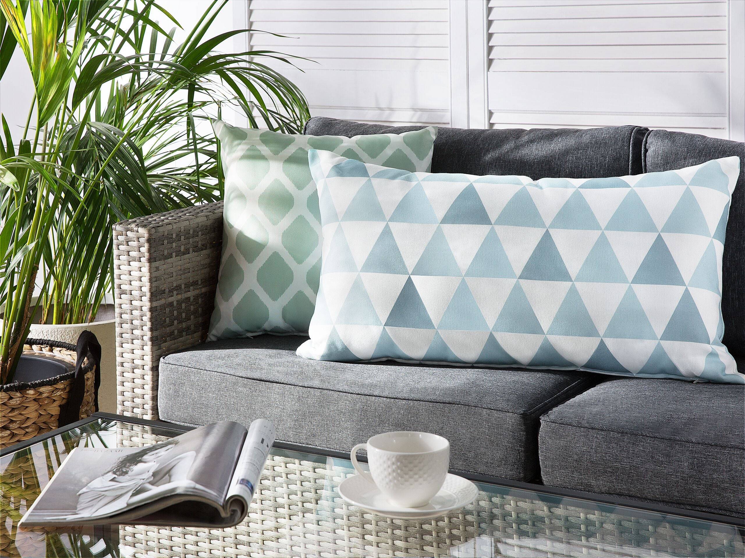Beliani - Coussin d'extérieur Polyester Bleu TRIFOS - Beliani - Image 1