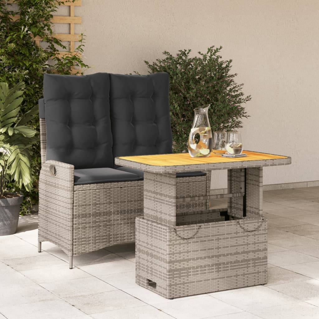 Vidaxl - Ensemble à manger de jardin et coussins 2 pcs-Salons de jardin gris rotin 423073 - Image 1