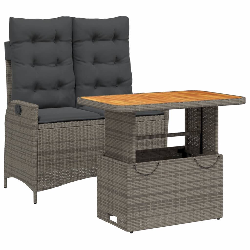 Vidaxl - Ensemble à manger de jardin et coussins 2 pcs-Salons de jardin gris rotin 423073 - Image 2