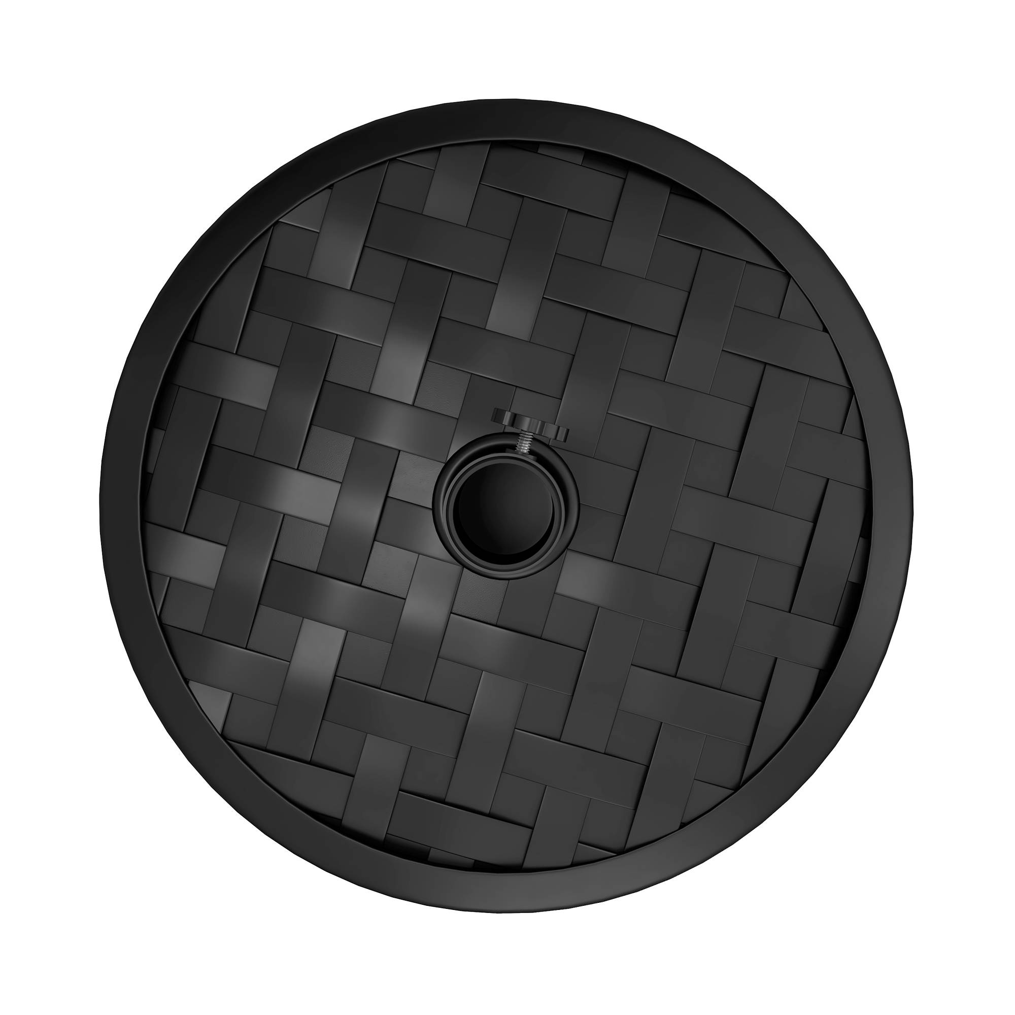 Pied de parasol béton 18 kg, rond, pour mâts 32/38/48 mm, noir - Image 9