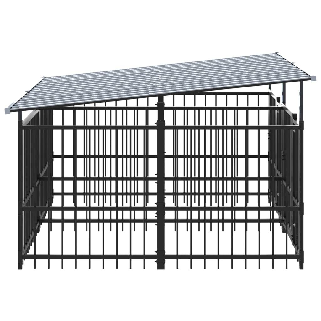 Vidaxl - Chenil d'extérieur avec toit pour chiens Acier 3,75 m² vidaXL 3124589 - Image 5