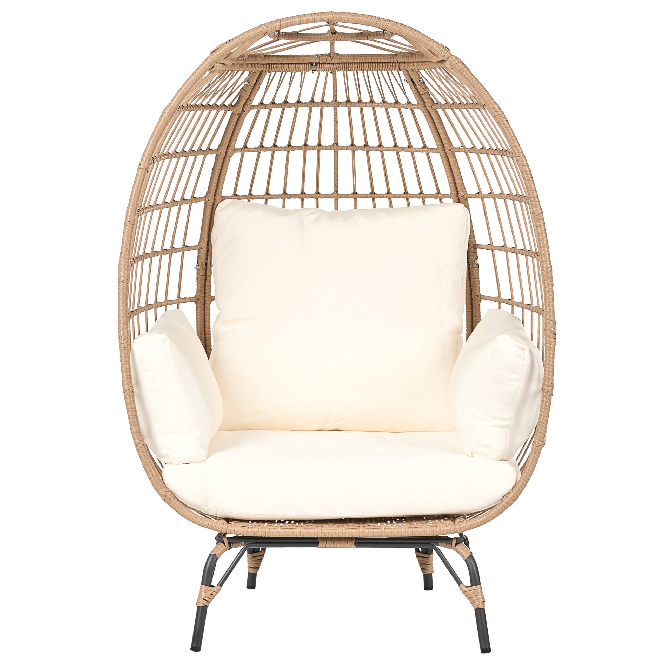 Beliani - Fauteuil Polyrotin Beige VEROLI - Beliani - Image 4