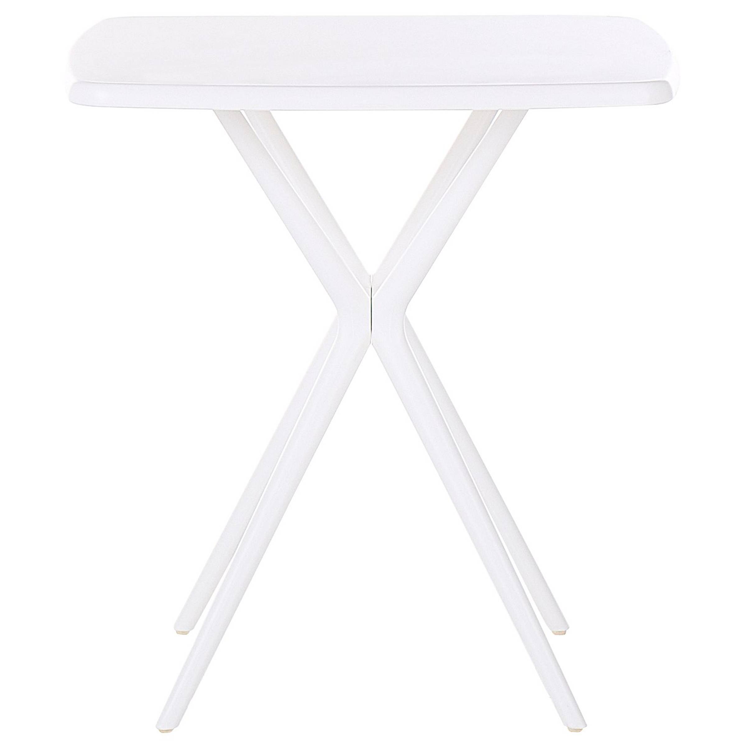 Beliani - Ensemble de salle à manger de jardin en plastique blanc 4 places table carrée chaises empilables résistant aux intempéries - Image 5