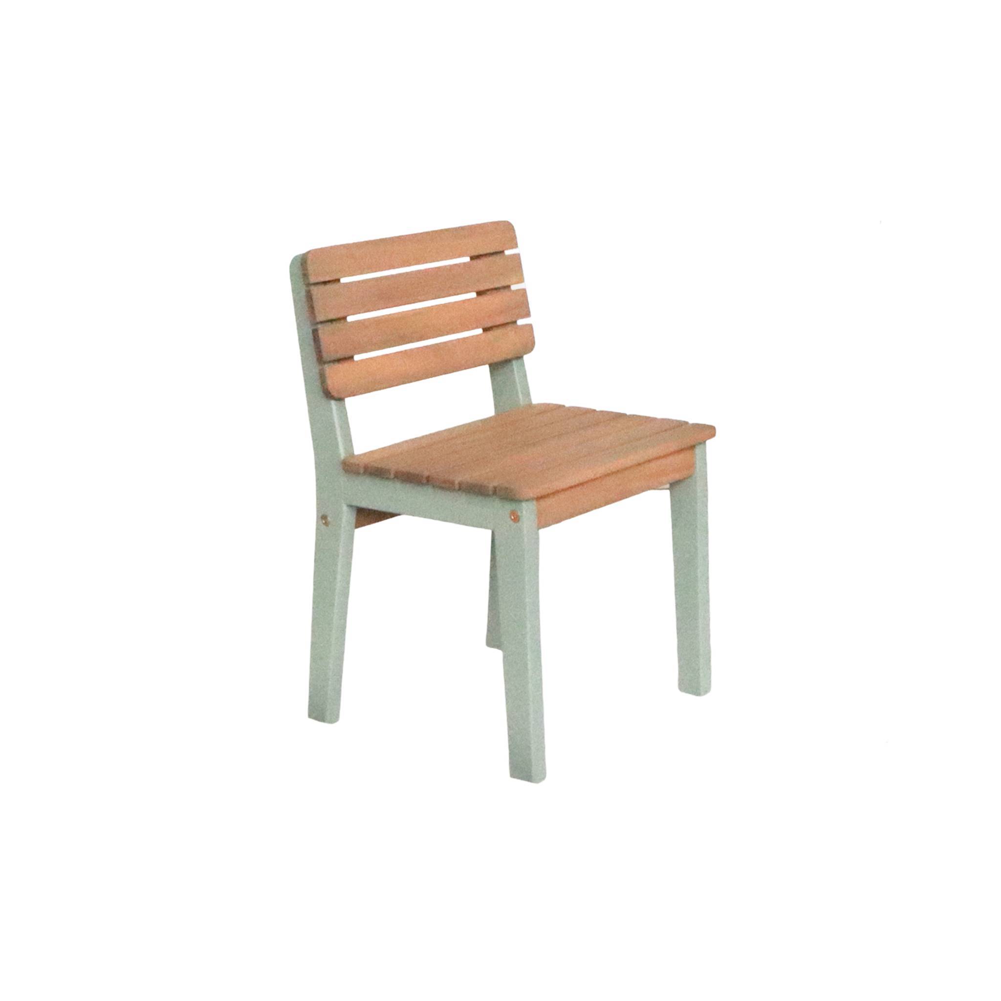 Lot de 2 chaises en bois d'acacia pour enfant. salon de jardin enfant vert de gris. intérieur / extérieur | sweeek - Image 5