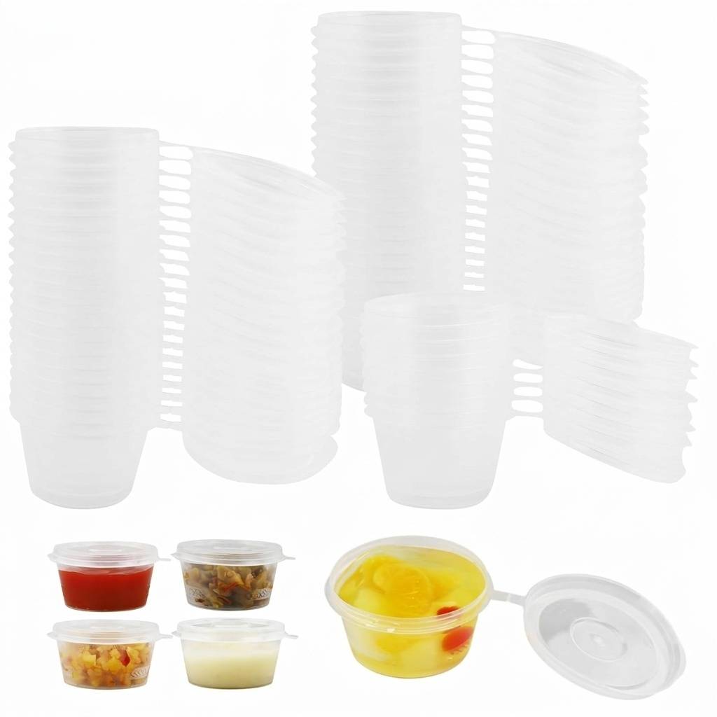 100 pots sauce à charnière, hermétiques - Image 1