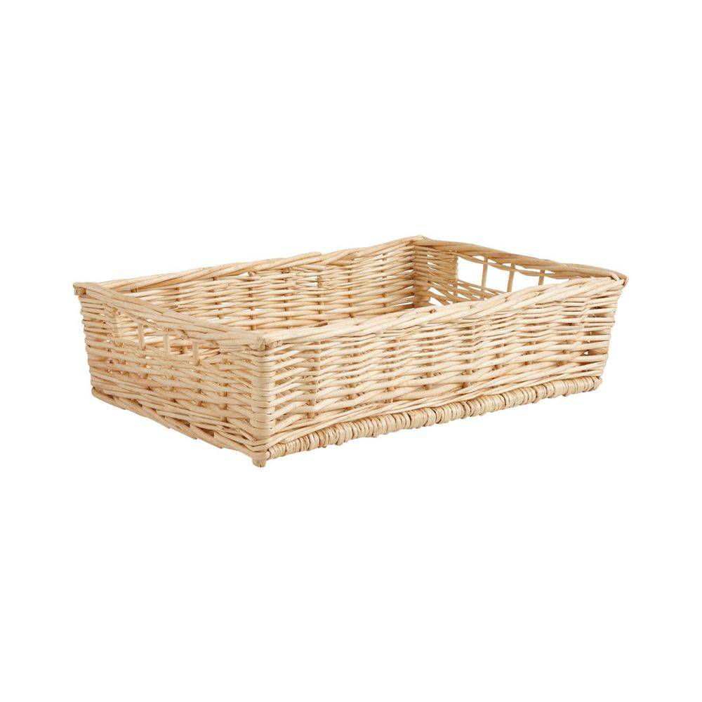 Aubry Gaspard - Manne en osier naturel avec passe-main Panier 40 x 28 cm + sangle ajustable à poser - Image 4