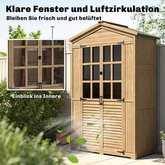 PANGIVO - Armoire de jardin bois naturel 128 x 57.5 x 197 cm - PANGIVO - Image 6