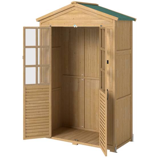 PANGIVO - Armoire de jardin bois naturel 128 x 57.5 x 197 cm - PANGIVO - Image 2