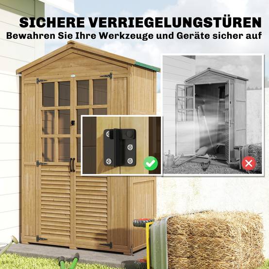 PANGIVO - Armoire de jardin bois naturel 128 x 57.5 x 197 cm - PANGIVO - Image 10