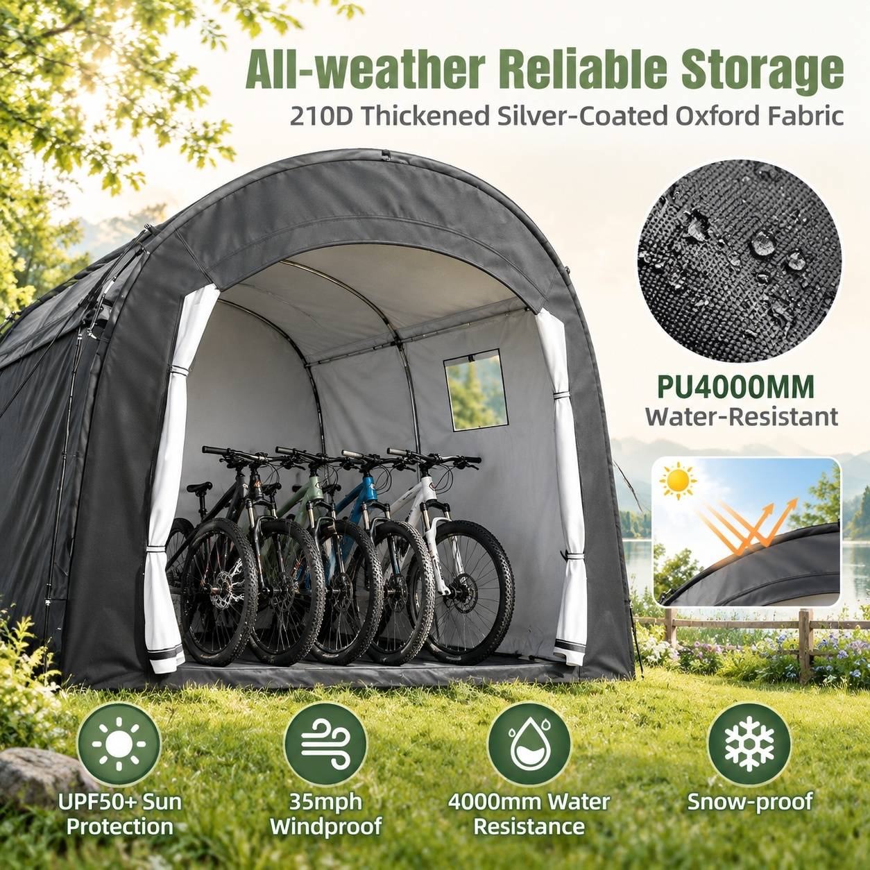 Abri Tente Vélo Extérieur Portable Étanche Oxford 210D - Image 3
