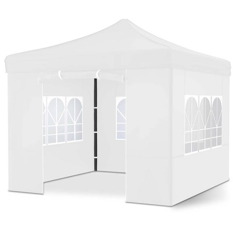 Pavillon 3x3m Tonnelle de jardin pliable Blanc avec fenêtres Sac de rangement inclus - Image 1