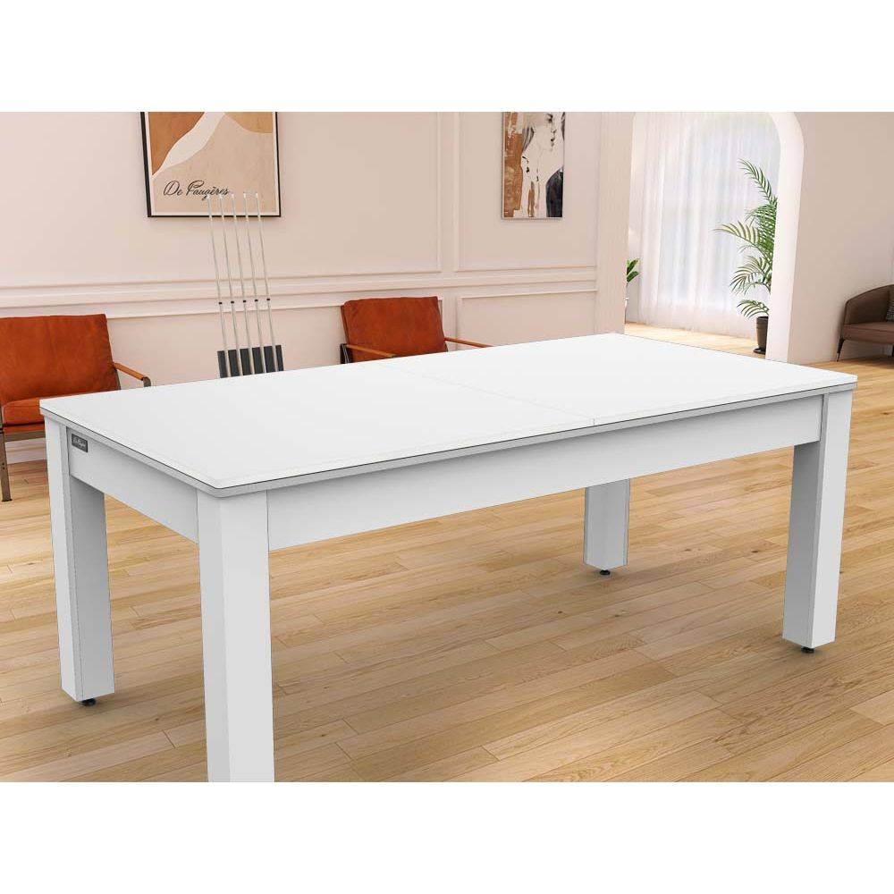 Jardindeco - Plateau 2 en 1 dinatoire et Ping Pong pour billard convertible table 8 personnes Arizona Blanc laqué JardinDeco - Image 2