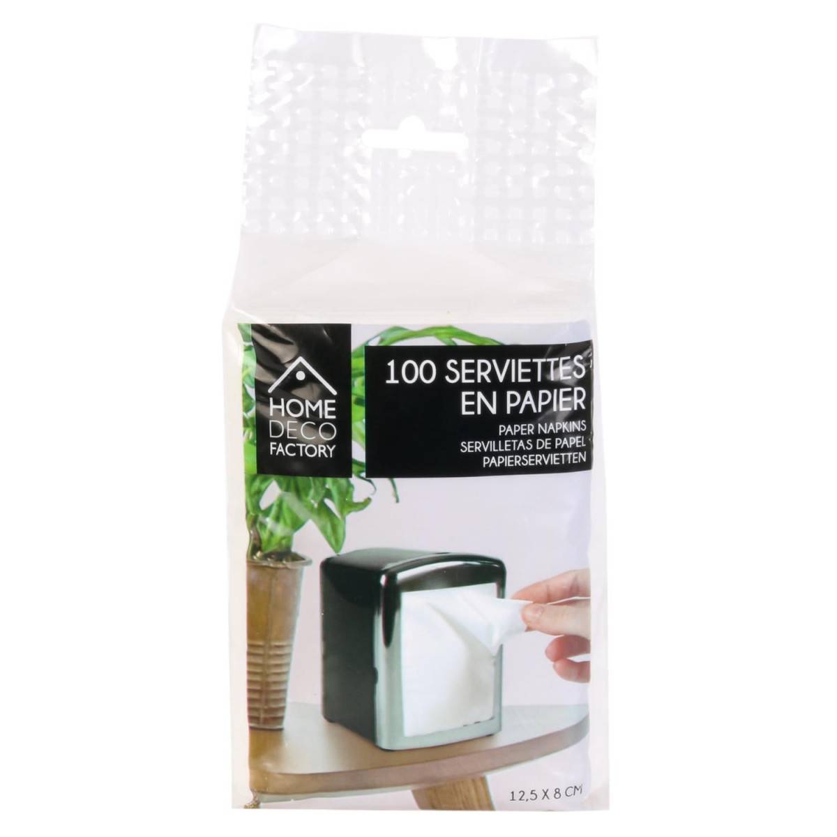 The Home Deco Factory - Lot de 100 Serviettes en Papier "Distributeur" 9x13cm Blanc - Image 4