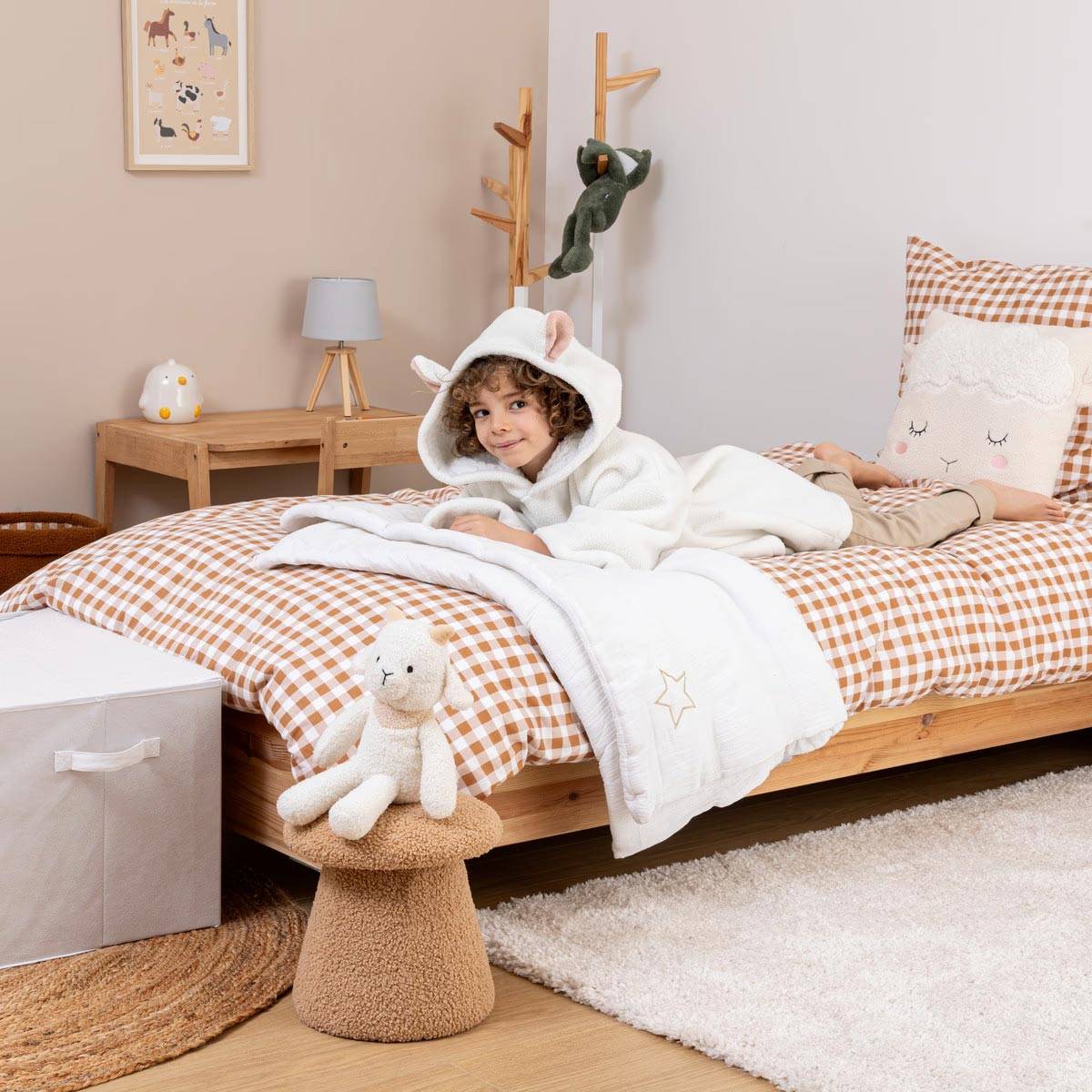 Pouf Enfant Bouclette "Champignon" 27cm Marron - Image 5