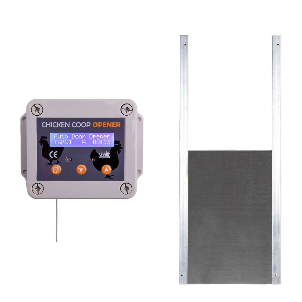 Chick'a - Portier automatique + trappe aluminium pour poulailler - Image 1