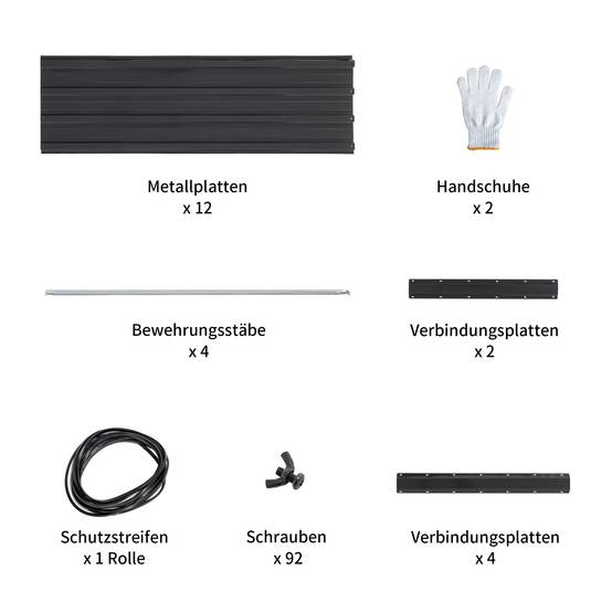 Lot de 2 Carrés potagers surélevés acier pour jardin potager anti-rouille 219x112x64cm Noir - ComfortXL Outdoor Living - Image 6