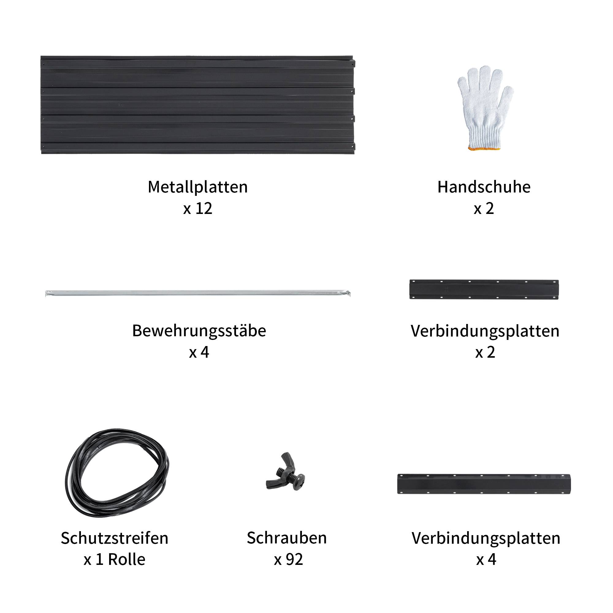 Lot de 2 Carrés potagers surélevés acier pour jardin potager anti-rouille 219x112x64cm Noir - ComfortXL Outdoor Living - Image 6