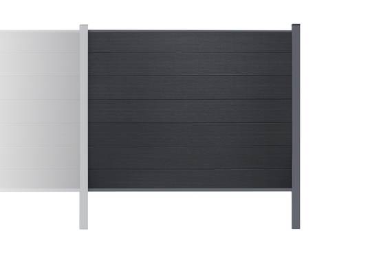 Casanoov Clôture composite Stockhorn 4 m, hauteur 150 cm, à installer dans le sol, gris - Image 4