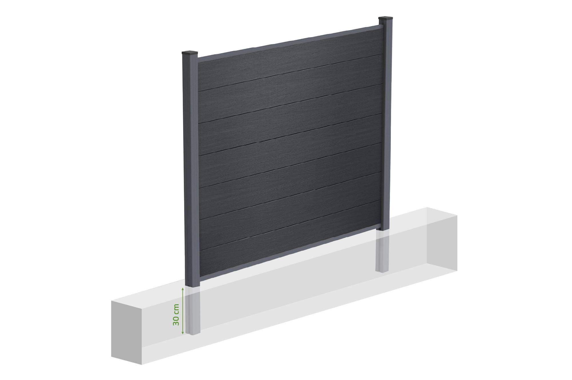 Casanoov Clôture composite Stockhorn 4 m, hauteur 150 cm, à installer dans le sol, gris - Image 7